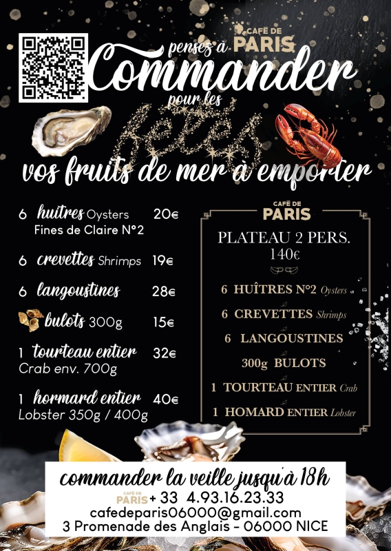 Café de Paris - Restaurant Nice - restaurant Poisson NICE